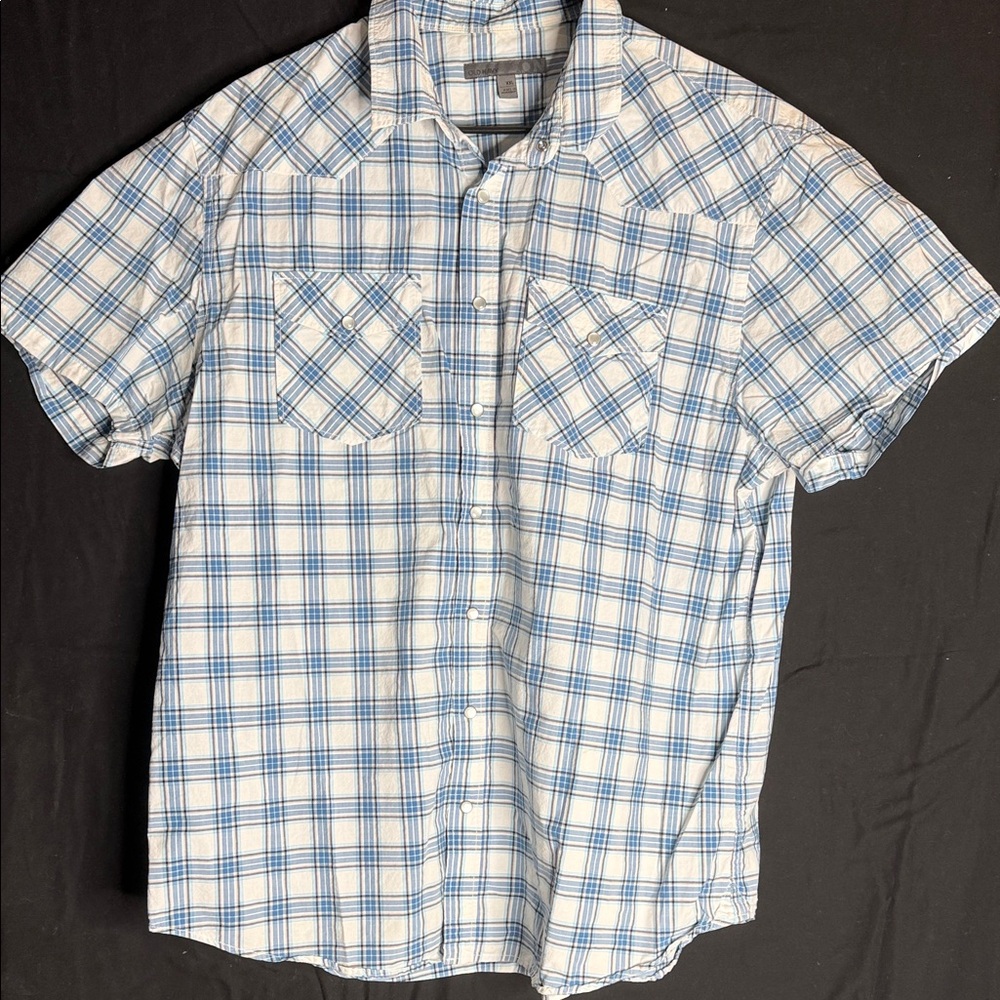 Old Navy Casual Blue and White Checkered Shirt
